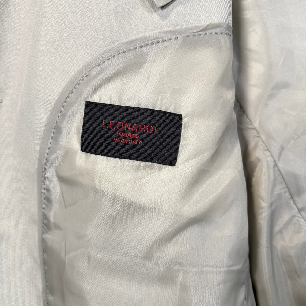 Leonardi Men's Blazer 44R Light Gray Super 150s 3 Button Sport Coat NWT - Picture 8 of 16